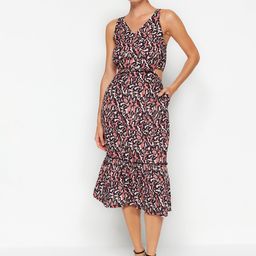 Trendyol Floral Print Fit & Flare Midi Dress-image-33