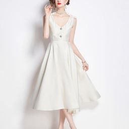 JC Collection V-Neck Fit & Flare Midi Dress-image-20