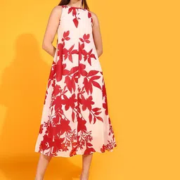 Fashfun Floral Print Georgette Fit & Flare Midi Dress-image-78
