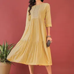 Anouk Yellow A-Line Midi Dress-picture-34