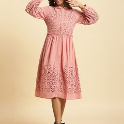 W Self Design Cotton A Line Dress-image-72