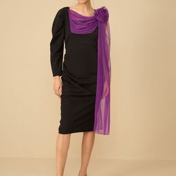 Antheaa Women Cowl Neck Sheath Midi Dress-picture-48