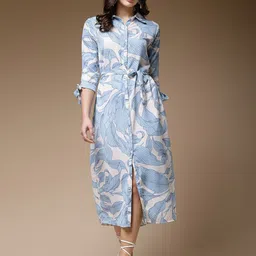 Freehand by The Indian Garage Co Women Printed Shirt Midi Dress-picture-32