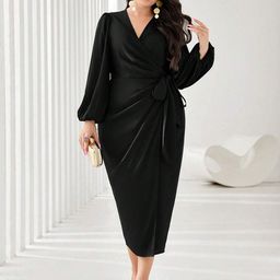 DressBerry Women Wrap Midi Dress-image-57
