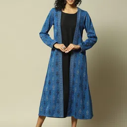 Rangriti Printed Round Neck A-Line Midi Dress-image-33