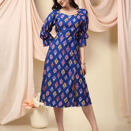 FASHION DREAM Ethnic Motifs Printed A-Line Midi Dress-image-17