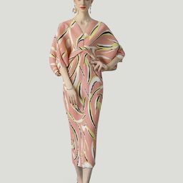 JC Collection Abstract Printed Kaftan Midi Dress-image-1
