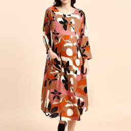 MomToBe Abstract Print Maternity A-Line Midi Dress-picture-20