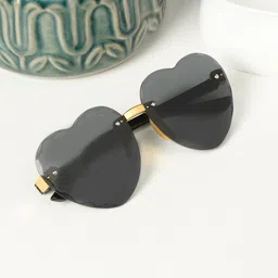 PASSION PETALS Unisex Kids Black Lens & Gold-Toned Sunglasses with UV Protected Lens-image-83