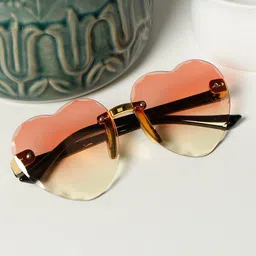 PASSION PETALS Kids Peach-Coloured Lens & Black Heart Frame Sunglasses 11-1peachsunglasses-6