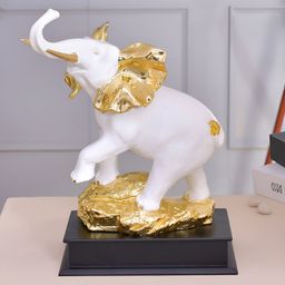 CraftVatika Gold-Toned & White Marble Idol Showpiece-picture-6