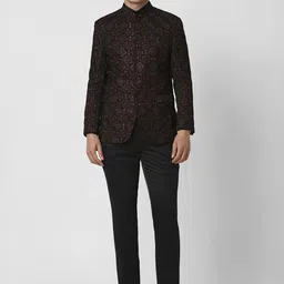 V Dot Men Embroidered Slim-Fit Single-Breasted Two-Piece Suit-picture-13