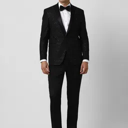 V Dot Men Embroidered Slim Fit Single-Breasted 2 Piece Suits-picture-14