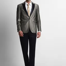 Louis Philippe Printed Single-Breasted Slim-Fit Two-Piece Suit-image-2