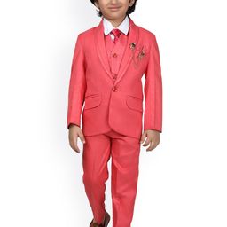 DKGF FASHION Boys Shawl Collar Single-Breasted 5 Piece Suit-image-51