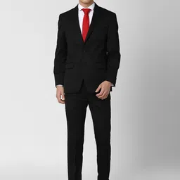 Peter England Men Black Solid Two-Piece Formal Suit-image-62