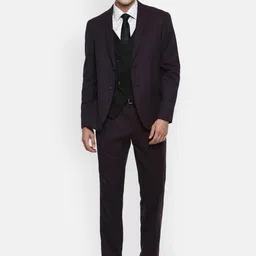 V Dot Men Purple Solid Two Piece Suit-image-51