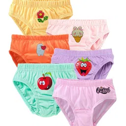 BAESD Girls Pack Of 6 Assorted Cotton Hipster Briefs-image-3
