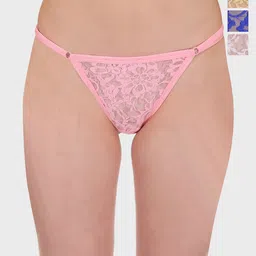 SELFCARE Pack Of 4 Low-Rise Laced Bikini Briefs-image-82