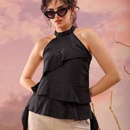 Freehand by The Indian Garage Co Halter Neck Tiered Top-image-84
