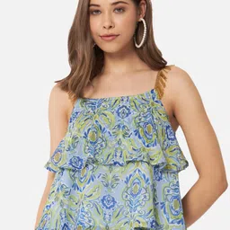 ALL WAYS YOU Ethnic Motifs Printed Layered A-Line Top-15