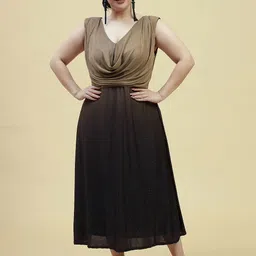 Curvy Lane V-Neck A-Line Midi Dress-25