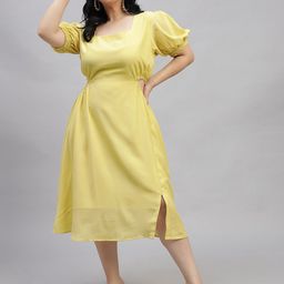 Curvy Lane Plus Size Cut Out Detail A Line Midi Dress-image-83