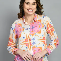PRETTY LOVING THING Floral Print Chiffon Shirt Style Top-image-41