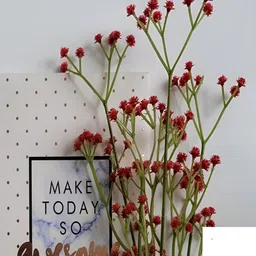 XERGY Red & Green 4 Pieces Gypsophilia Artificial Flowers-image-1
