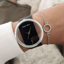 JOKER & WITCH Women Black & Silver Silver-Toned Watch & Bracelet Gift Set JWBS641-image-47