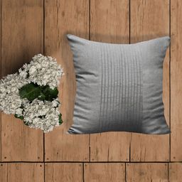 ZEBA Grey Cotton Square Cushion Cover-7