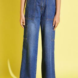 Noh Voh - SASSAFRAS Kids Girls Blue Wide Leg High-Rise Light Fade Jeans-image-60
