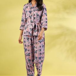 SANSKRUTIHOMES Conversational Printed Night suit-image-8