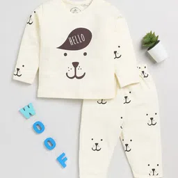 Clt.s Infants Printed Cotton Top And Pyjamas Night Suit-image-4