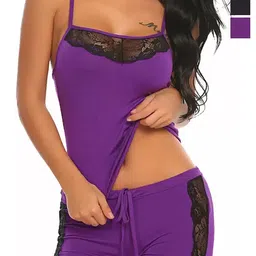 PIBU Pack of 2 Shoulder Straps Top & Shorts Night Suit-55