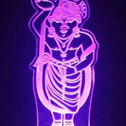 NMII White & Blue Printed Shreen Nath Ji Acrylic 3D Illusion Plug Night Lamp-22