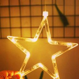 Glimmer Lightings Yellow Star Curtain String Lights-9
