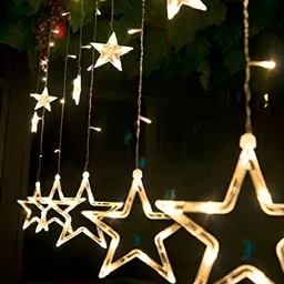 SPARK WORLD 124 Yellow Star Shaped LED String Lights-30