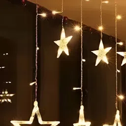 ENORMITY Yellow Metal LED Star-Shaped String Lights-43