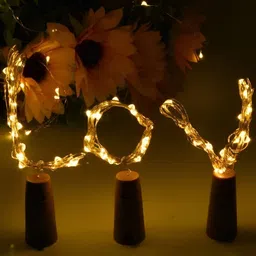ENORMITY 4-Pcs Yellow Rice Shaped  Cork LED String Lights-33