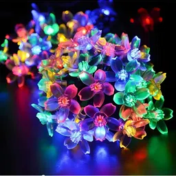 ENORMITY Blue & Green Flower Shape String Lights-51