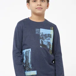 Sweet Dreams Boys Navy Blue & Grey Printed Night suit-image-98