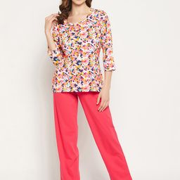 Clovia Women Cotton Printed Night suit-image-25