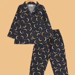 PICCOLO Girls Grey & Pink Printed Night suit-image-91