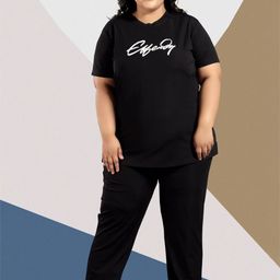 TITTLI Women Plus Size Typography Printed Night suit-image-48
