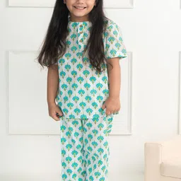 Klephant Girls Floral Print Pure Cotton Night suit-picture-51