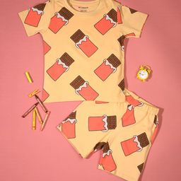 BE AWARA Kids Conversational Printed Pure Cotton Night Suit-image-55