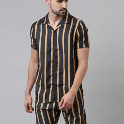 Bushirt Men Green & Brown Printed Night suit-picture-47