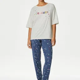 Marks & Spencer Pure Cotton Printed Night suit-55
