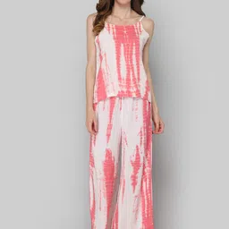 DRAPE IN VOGUE Women Off White & Pink Printed Night Suit-image-17
